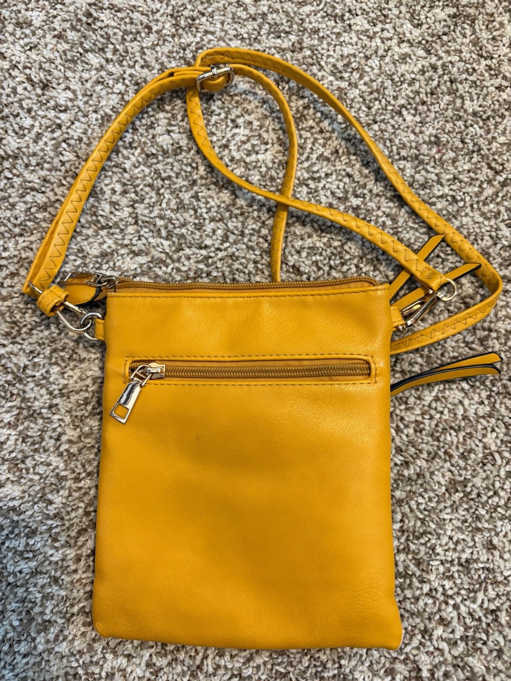 Yellow Mustard Crossbody Bag w/ Adjustable Strap - Picture 2 of 5